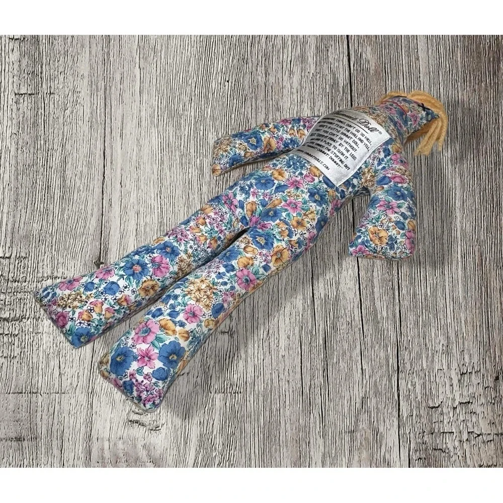 Dammit Doll Floral Pattern Plush Blue Colorful a5r